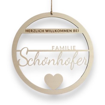 Türkranz personalisiert aus Holz - Familie